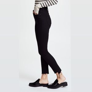 MOTHER Stunner Step Hem Ankle Jeans - Black 27